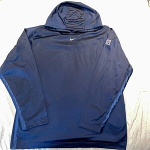 Nike basketball Y2k shiny blue Center swoosh hoodie sz xl​
